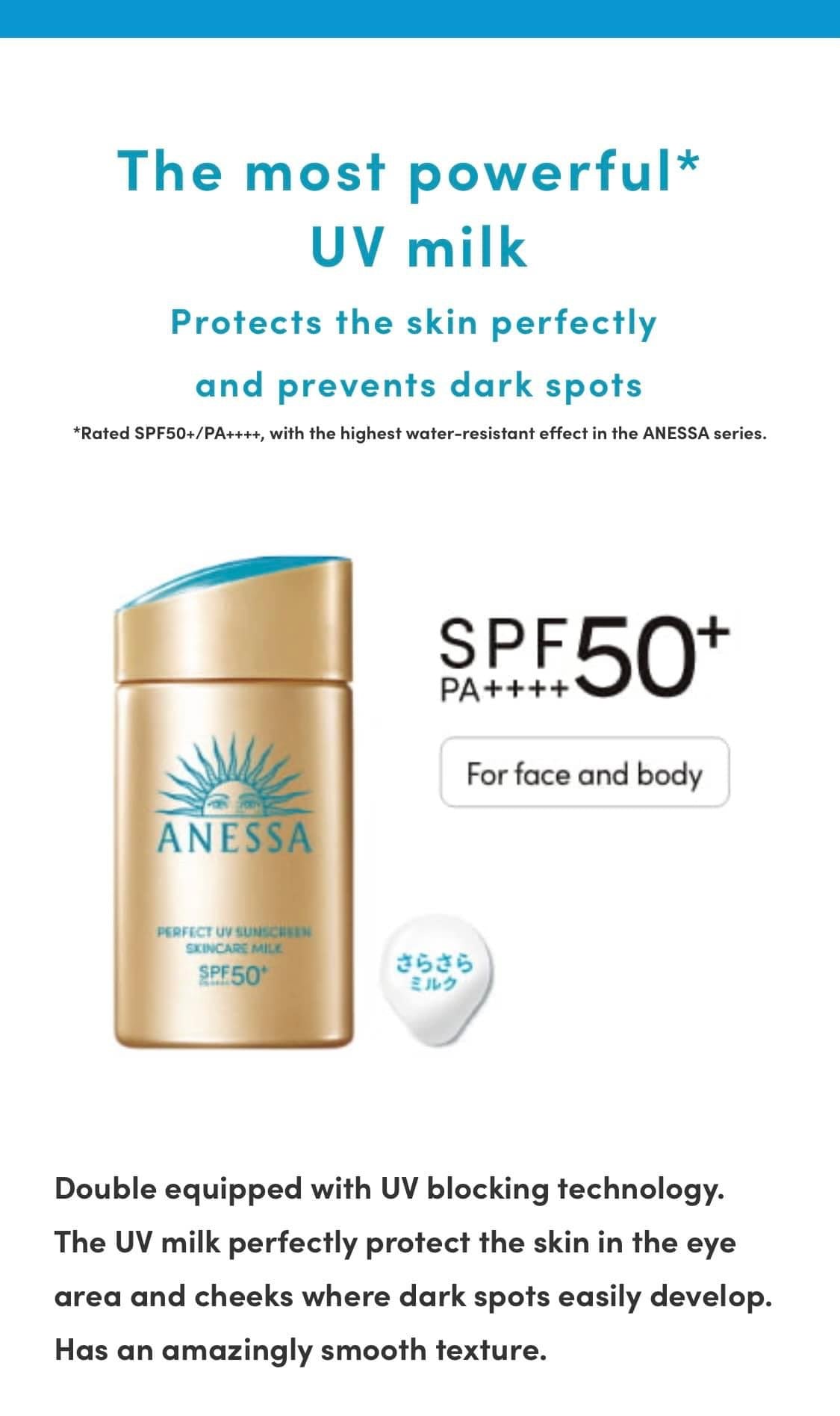 Anessa Perfect UV Sunscreen Skin Care Milk SPF50+ PA++++ (2024 Version)