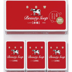 Cow Beauty Soap Akabako Cow Milk Moisturizing Bar Soap Japan - 3 Pieces