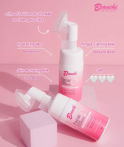 Beauchè Facial Foam Cleanser - With Soft Silicon Brush head